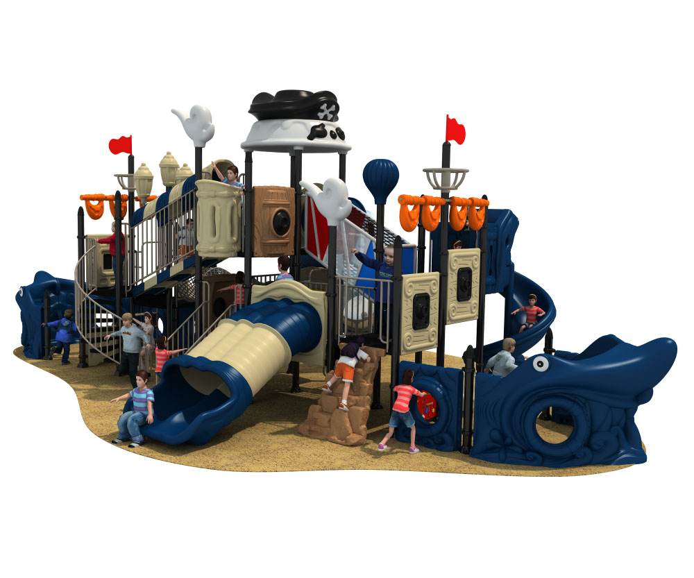 海盗船塑料组合滑梯