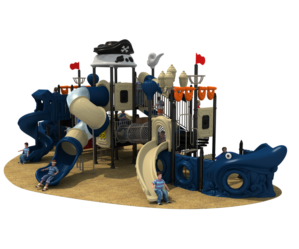 海盗船塑料组合滑梯