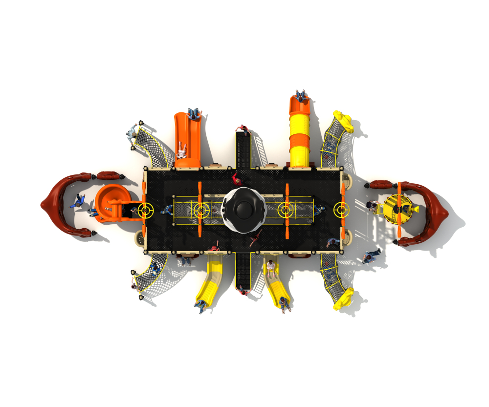 海盗船塑料组合滑梯