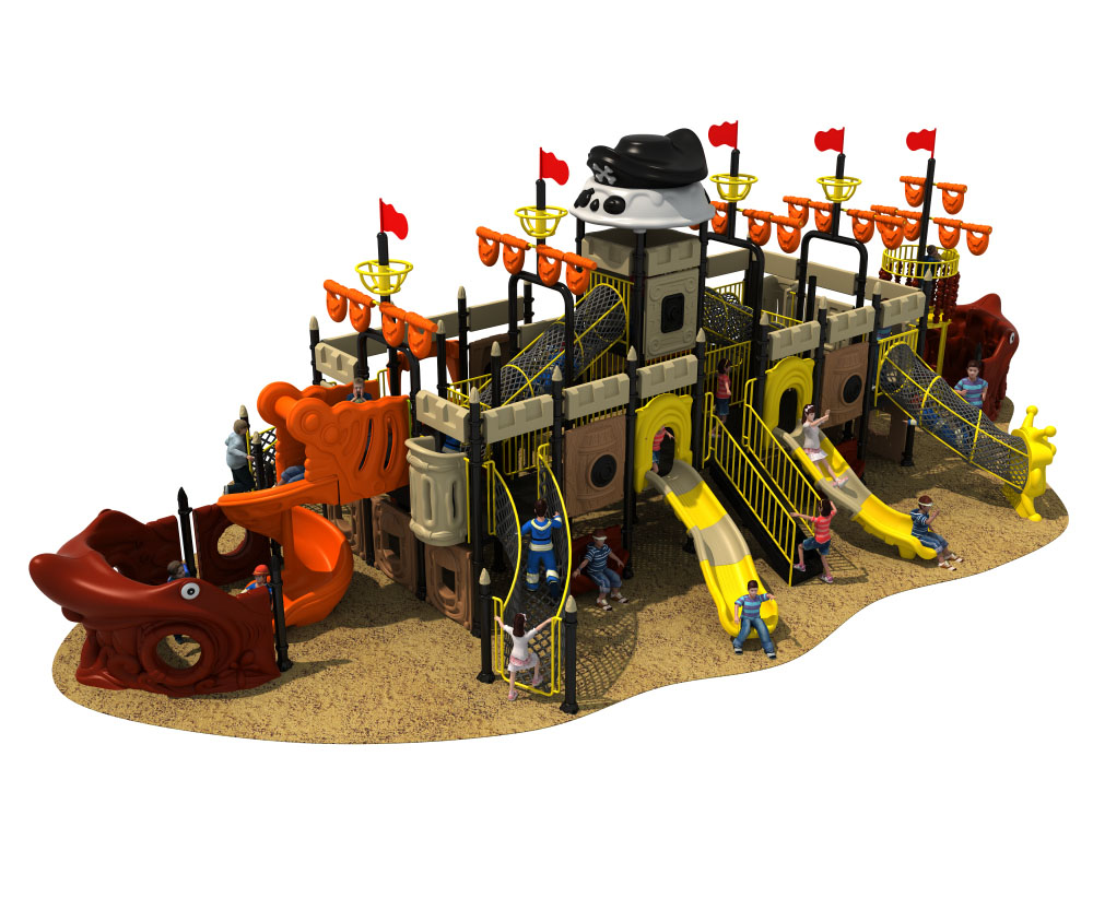 海盗船塑料组合滑梯