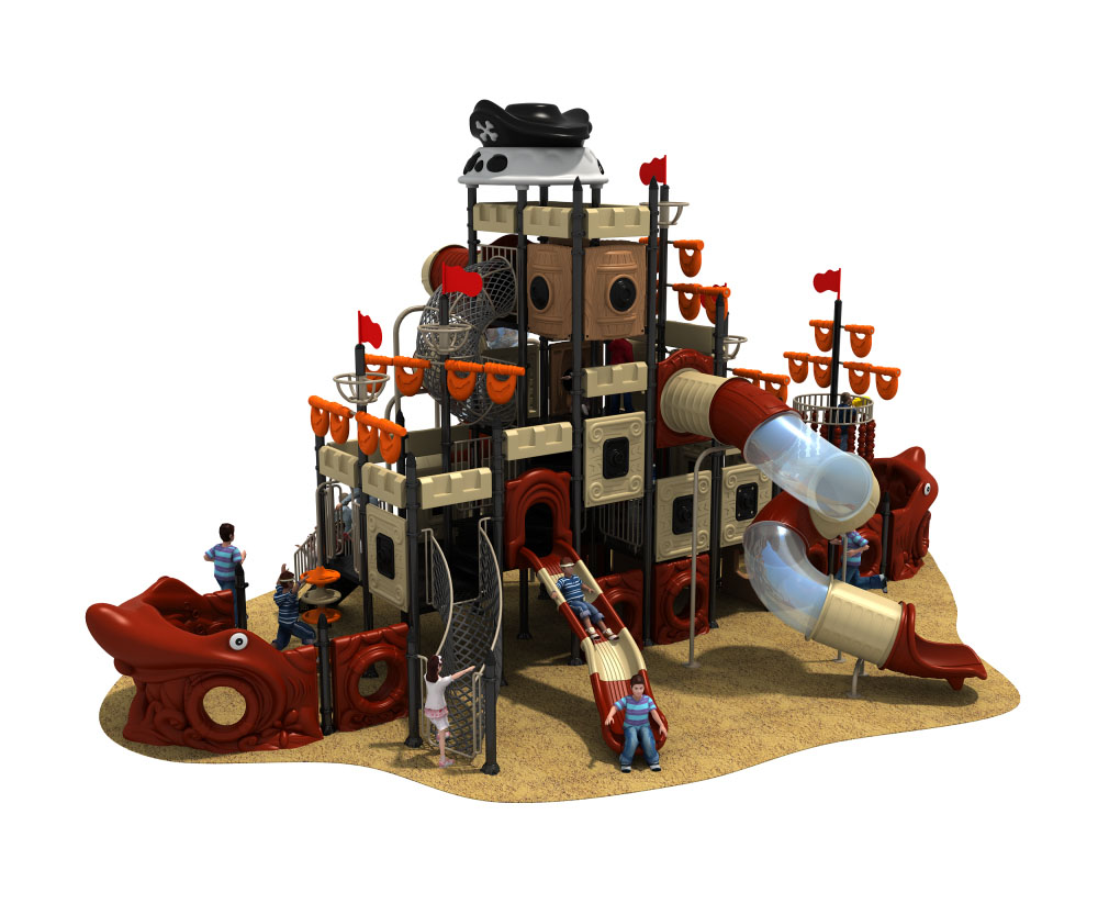 海盗船塑料组合滑梯