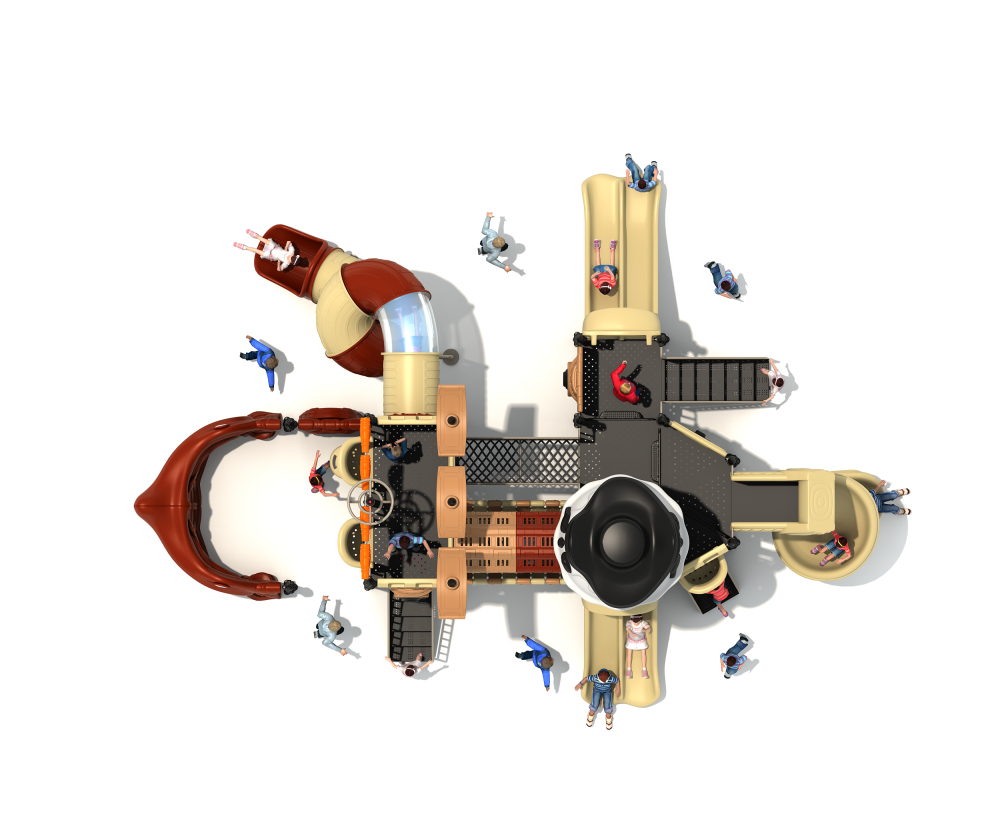 海盗船塑料组合滑梯