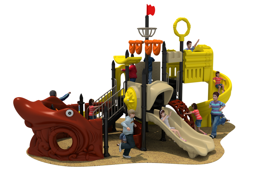 海盗船塑料组合滑梯